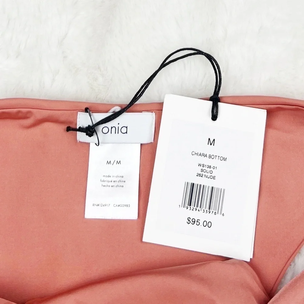 NWT Onia Chiara High Cut Cheeky Bikini Bottoms Nude (Pink)